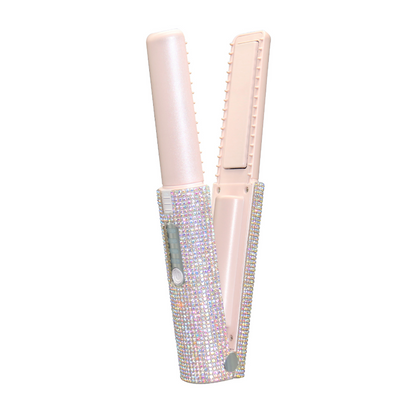 Piastra capelli ricaricabile con glitter