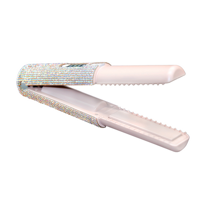 Piastra capelli ricaricabile con glitter